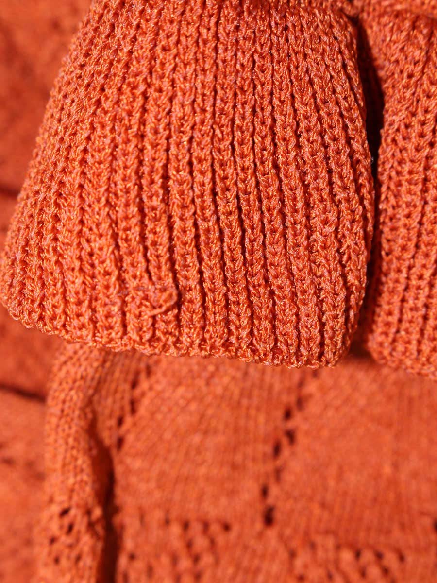 ルネ 6932490 ニット 36 オレンジブラウン 肩フリル IT68WKBK7QFM
