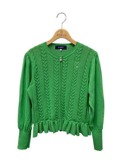 エムズグレイシー 318314 カーディガン 40 グリーン カメリアジップ ハート刺繍 ITL2YIEEMP7K