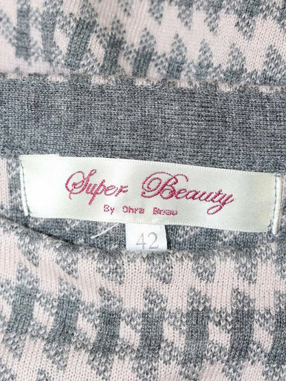 スーパービューティー ワンピース 42 ピンク/グレー ニット リボン ITJ3EPGF3MA0