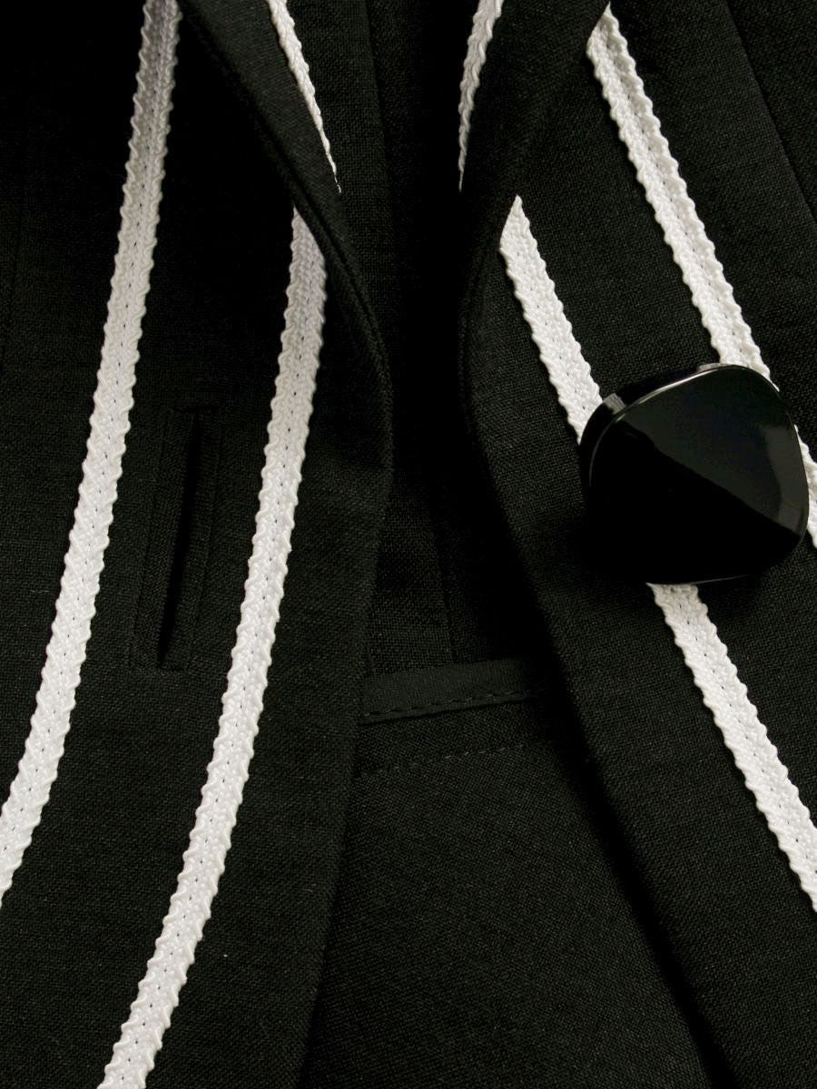 ベラ 381-5236 テーラードジャケット 38 ブラック ライン ITK5QAKKSLTW