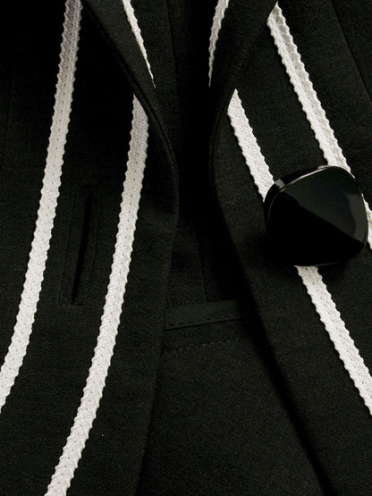 ベラ 381-5236 テーラードジャケット 38 ブラック ライン ITK5QAKKSLTW