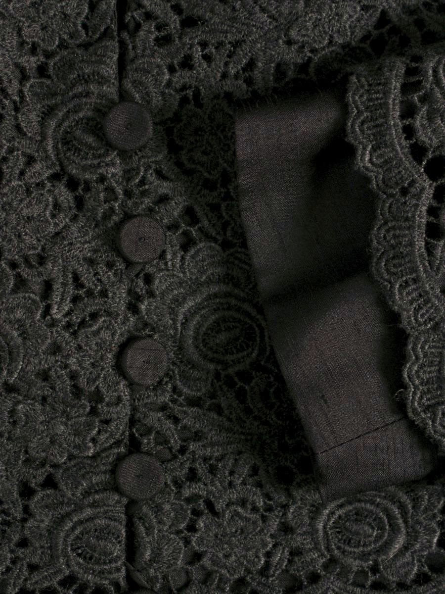 ハロッズ 11500151 ノーカラージャケット 2 チャコール レース ITH8E8GQ9QS2