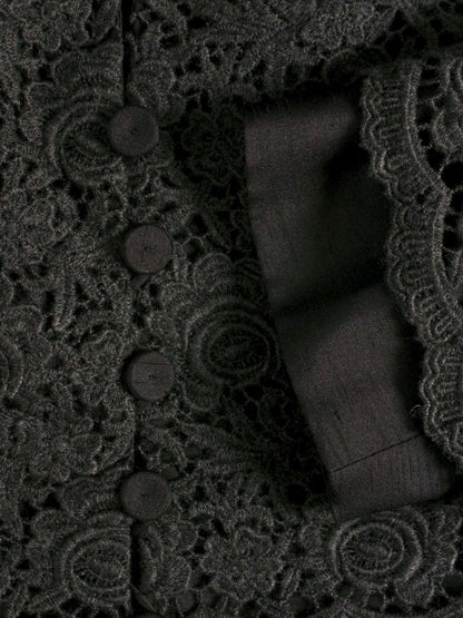 ハロッズ 11500151 ノーカラージャケット 2 チャコール レース ITH8E8GQ9QS2