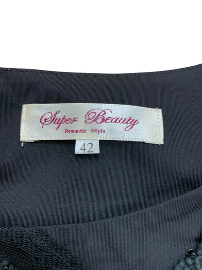 スーパービューティー ワンピース 42 ブラック 花 ビジュー レース ITE5TAMW4YXS 【SALE】