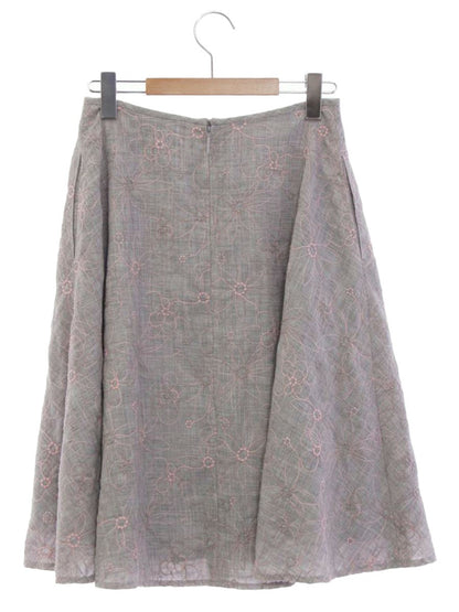 ルネ 6834010 スカート 36 グレー フラワー 刺繍 ITK8NFB7HBT4
