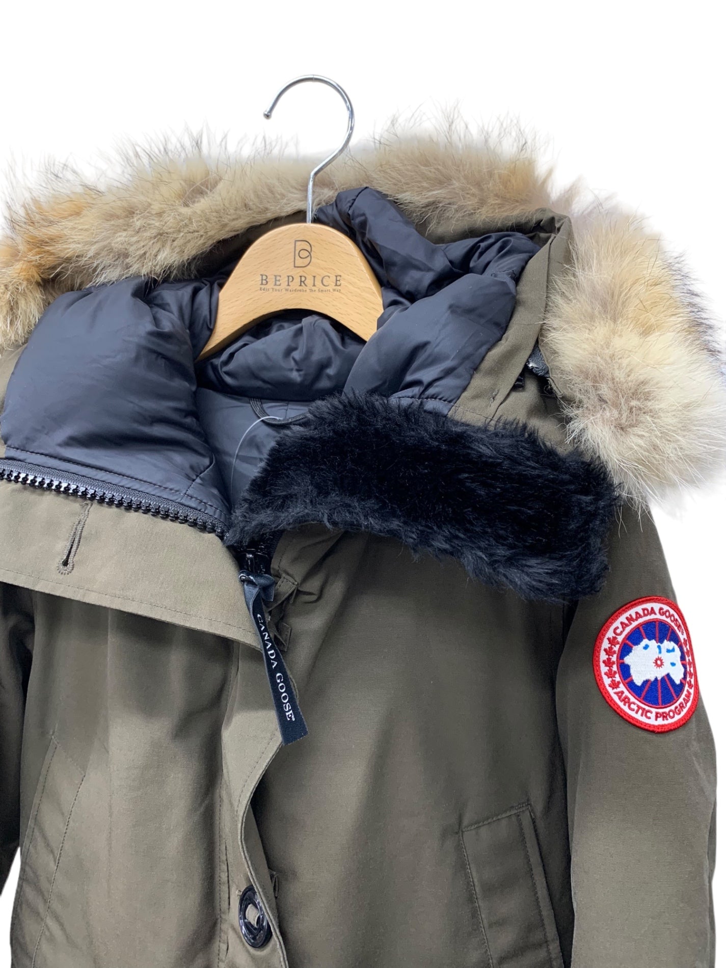 カナダグース JASPER PARKA 68F8490 ダウンジャケット S/P カーキグリーン ファー付 | 中古ブランド品・古着通販ビープライス