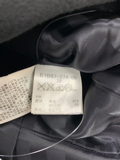 バーバリーロンドン B1B67-274-09 コート 38 ブラック カシミヤ ウール ダブルブレスト ITOJJUV077G7