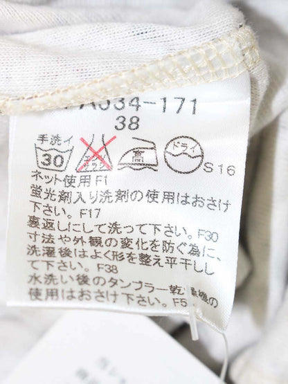 バーバリーブルーレーベル FA534-171 カットソー 38 ベージュ  ノバチェック ロゴ刺繍 リボン ITFV7XF5WJYX