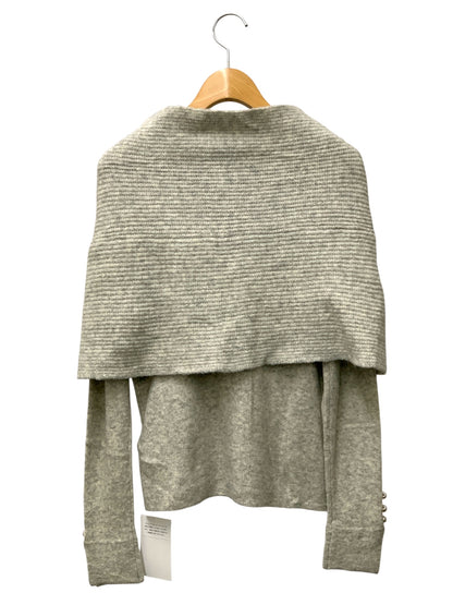 エムズグレイシー Off Shoulder Knit 818596 ニット セーター 38 グレー ウール混 袖パール付 ITN85AE6ORFS