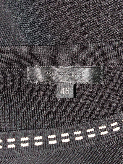 トゥービーシック W7F02-818-09 ジップカーディガン 46 ブラック ステッチ IT93B1KY7H4W