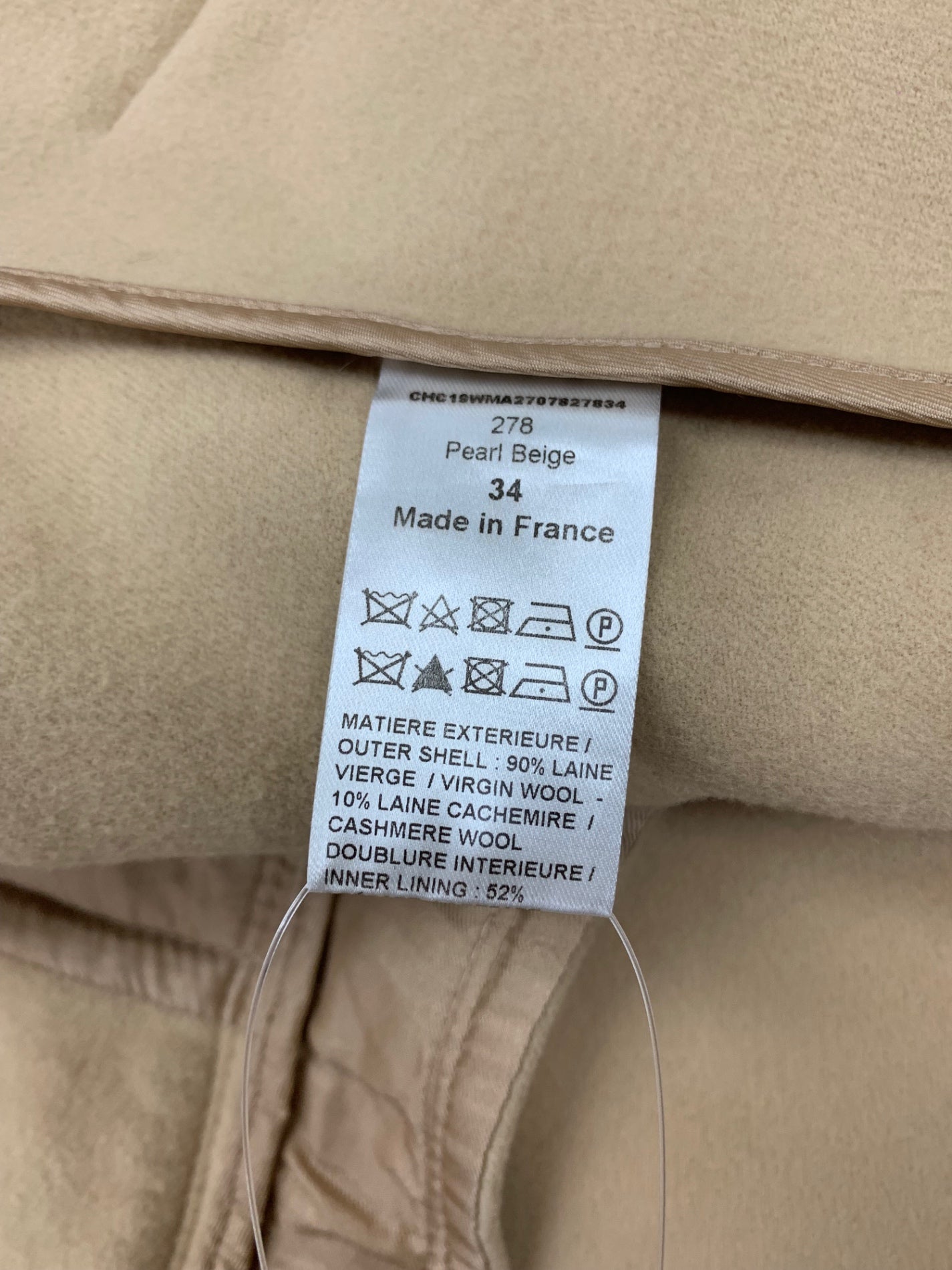 クロエ CHC19WMA 2707827834 ポンチョ 34 ベージュ シルバーボタン ニット襟 ITAN6PRZFZAC