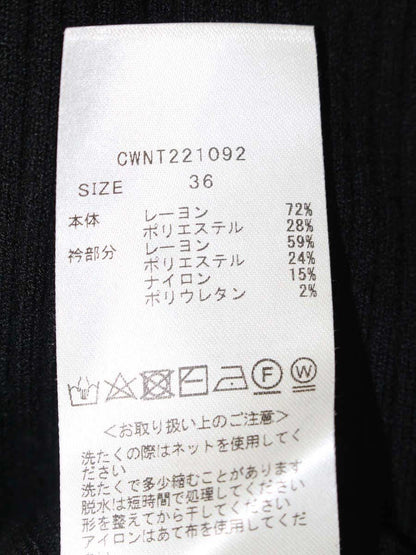 セルフォード スカラップカラーリブニット CWNT221092 セーター 36 ブラック ITMXGTX8UGSU