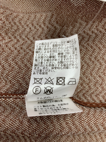 エムズグレイシー CheckｘFlower Knit One-piece 918525 ワンピース 38 ブラウン ニット ITISVVLCWTRE