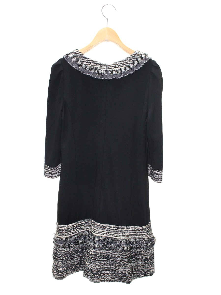 トゥービーシック W5M28-281-09 ワンピース 40 ブラック ツイード ティアード ITVV4AQ62ODM