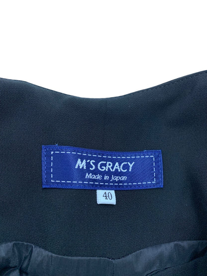 エムズグレイシー 216509 パンツ 40 ブラック サスペンダー付きワイドパンツ ITWEGYERKI5K