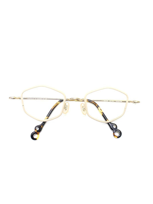 ヴィオルー “B”asic Masako メガネ ベージュ/ゴールド/ブラウン メタルフレーム フルリム IT6CCKK3V8PW