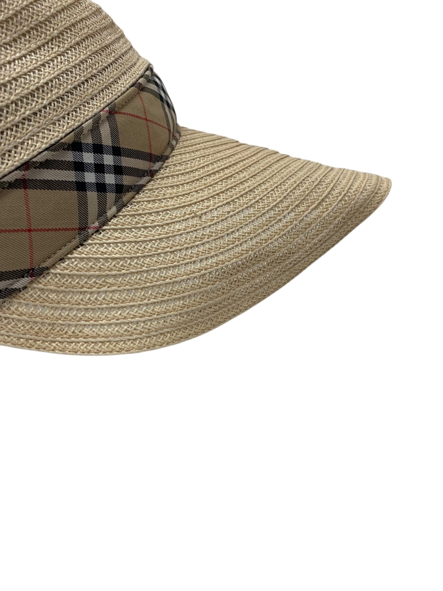 バーバリー ゴルフ BGK73--851-50 サンバイザー ベージュ 2way ストロー ノバチェック ITA3NE2FJJF4