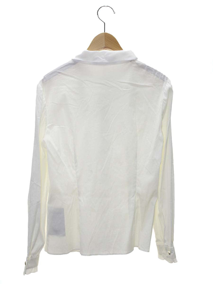 エムズグレイシー 720513 シャツ ブラウス 38 ホワイト フリルブラウス ITIB970TN558