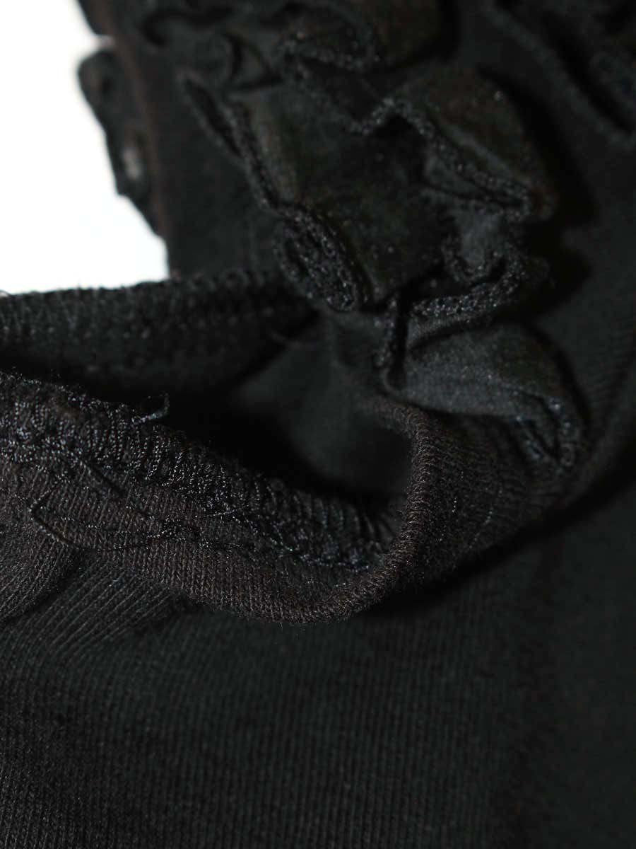 エムズグレイシー 115314 Tシャツ カットソー 38 ブラック 衿フリル ITZIKT6W4KDC