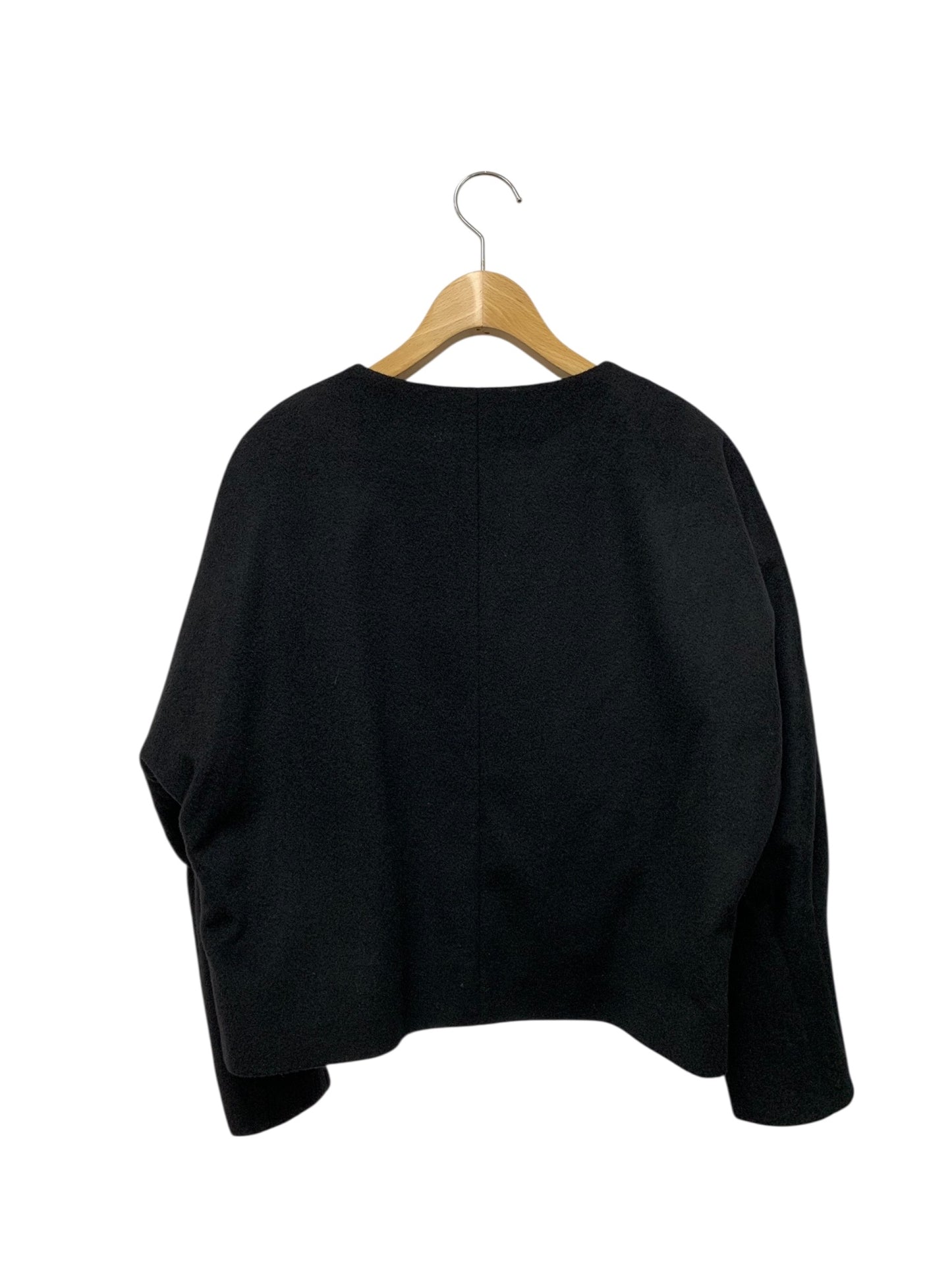 アナイ 111722-10-050-95-360 ノーカラージャケット 36 ブラック カシミヤ混 IT0MI9PH6CC0