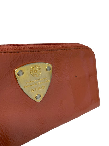 アタオ Limoパール ラウンドファスナー財布 オレンジ エナメル アプリコット ITZ5YMS7LO7W