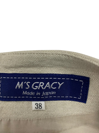 エムズグレイシー 914313 917332 セットアップ 38 ベージュ ジャケット スカート リネン混 ITG42PZMC5LC