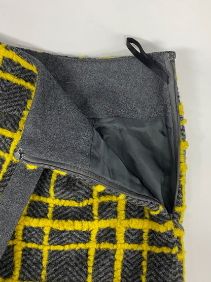 エムズグレイシー Check Skirt 917560 スカート 40 イエロー チェック ラップ IT7WD6UCMMZQ