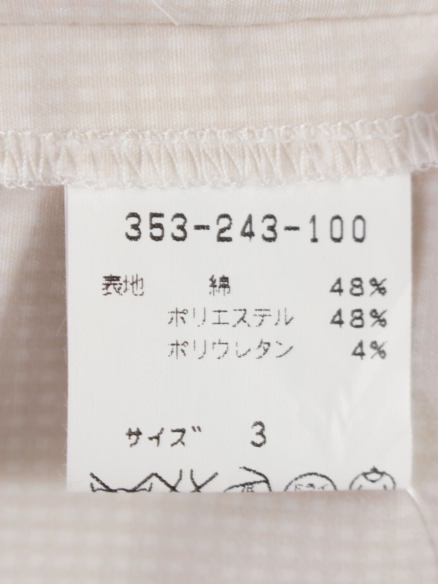 トワレ 353-243-100 ワンピース 3 ベージュ ギンガムチェック IT9VKL4OGO5U