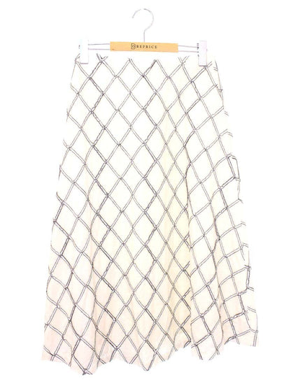 シビラ スカート M アイボリー 麻 コットン 刺繍 ITLAAYI13FW2
