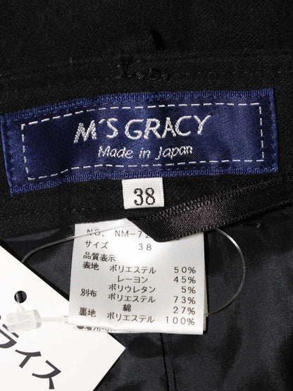 エムズグレイシー 726508 パンツ 38 ブラック 裾リボン ITX2EG5CR39O