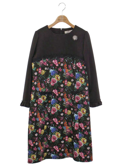 スーパービューティー ワンピース 40 ブラック フラワープリント ITO671S323BC