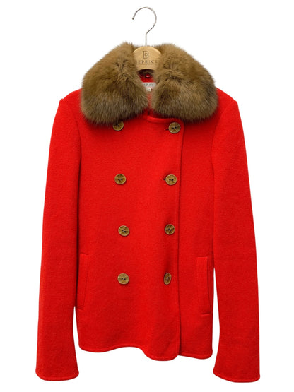 フォクシーブティック 20798 ジャケット 38 レッド カシミヤ ニット セーブル ITMMKQ7JY9ES