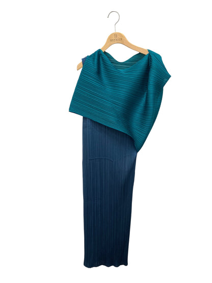 プリーツプリーズイッセイミヤケ PP33-JH433 ワンピース 3 ブルー バイカラー ITK1K8DA5H9A