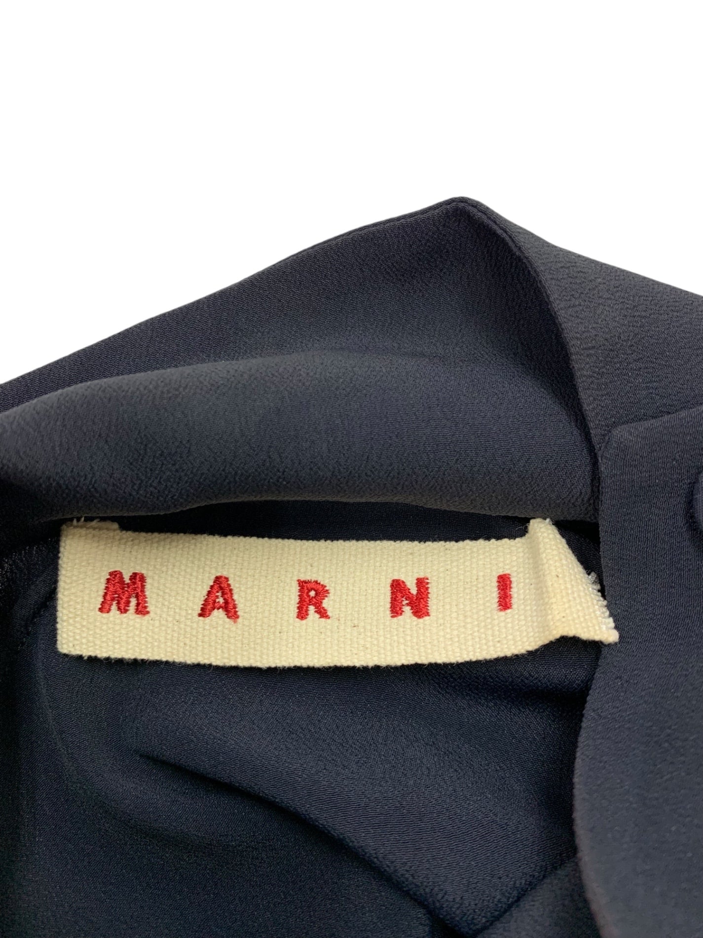 マルニ C17CAMAZ05A00TA089-00B99 プルオーバーブラウス 40 ネイビー 袖スリット IT3NVM1Z7R4S