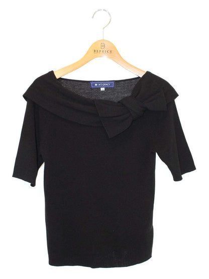 エムズグレイシー 628332 Tシャツ カットソー 38 ブラック リボン ITSMUT8AHMGC