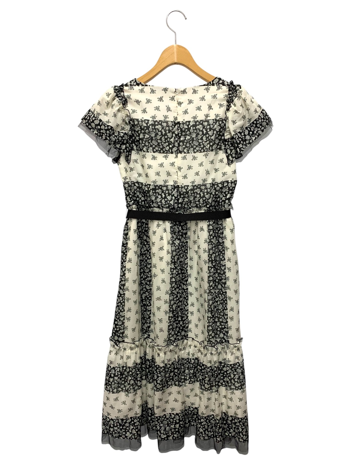 エムズグレイシー 小花柄エアリードレス 111316 ワンピース 38 ブラック ITRGU5TAN4LC