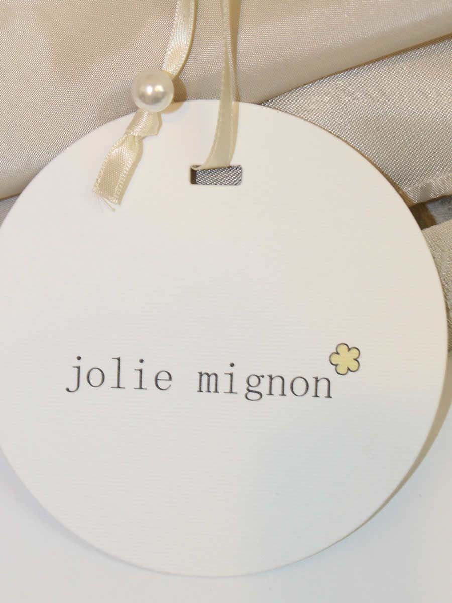 ジョリーミニョン JM1363BE ワンピース 40 ベージュ 刺繍 タックフレア IT2L4NFLPI26