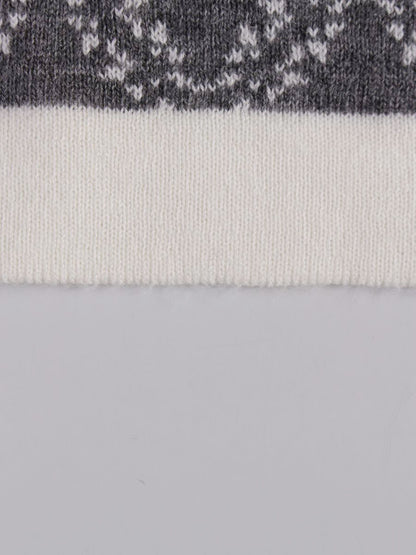 スーパービューティー ロングベスト 42 グレー ニット フェイクパール ラインストーン ITHSHV8UL8YG