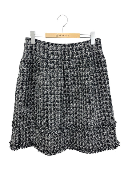 エムズグレイシー 317623 スカート 40 ブラック フリンジ ウール ツィード ラメ IT421OD0K0QI 【SALE】