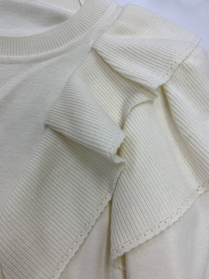 フォクシーブティック Petal ペタル 44991 ニット 40 アイボリー フリル IT101K039H40