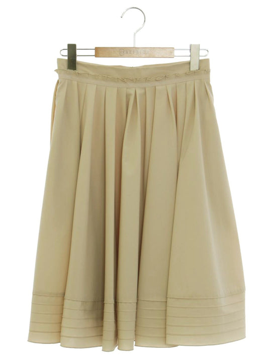 フォクシーニューヨーク 22731 スカート 40 ベージュ フレアー ティアード ITA8TBEEJ22O