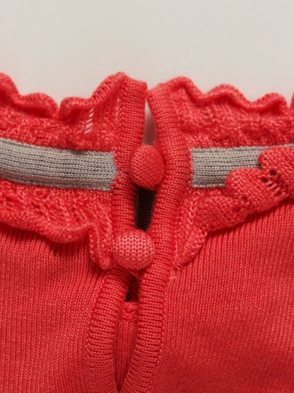 ルネ basic ニットカットソー 5232110 36 レッド ノースリーブ フリル リボン ITVD3Y1HM9ER 【SALE】