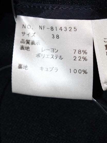 エムズグレイシー 814325 ジャケット 38 ネイビー 薄手 カメリアボタン IT35PU23MBLU