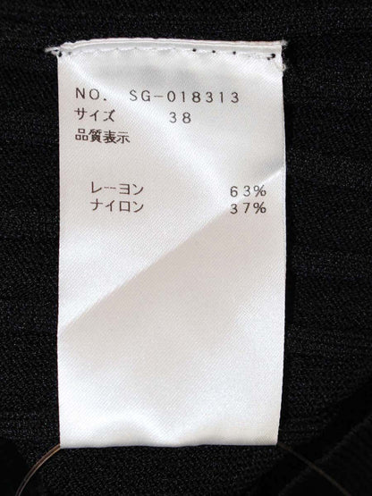 エムズグレイシー 018313 カーディガン 38 ブラック ステッチ リブ ITZQK34BIJNY