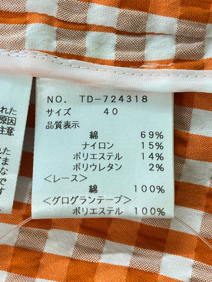 エムズグレイシー 724318 ジャケット 40 オレンジ ギンガムチェック ITHBCB7S0Z2O