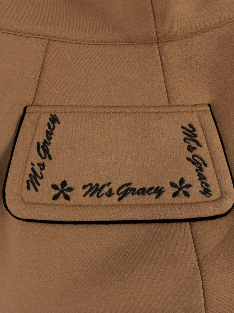 エムズグレイシー 9568 スカート 38 ブラウン 刺繍 ITNQG7UNWOTW 【SALE】