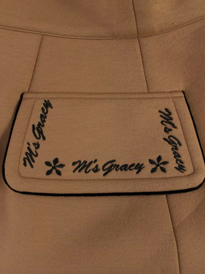 エムズグレイシー 9568 スカート 38 ブラウン 刺繍 ITNQG7UNWOTW 【SALE】