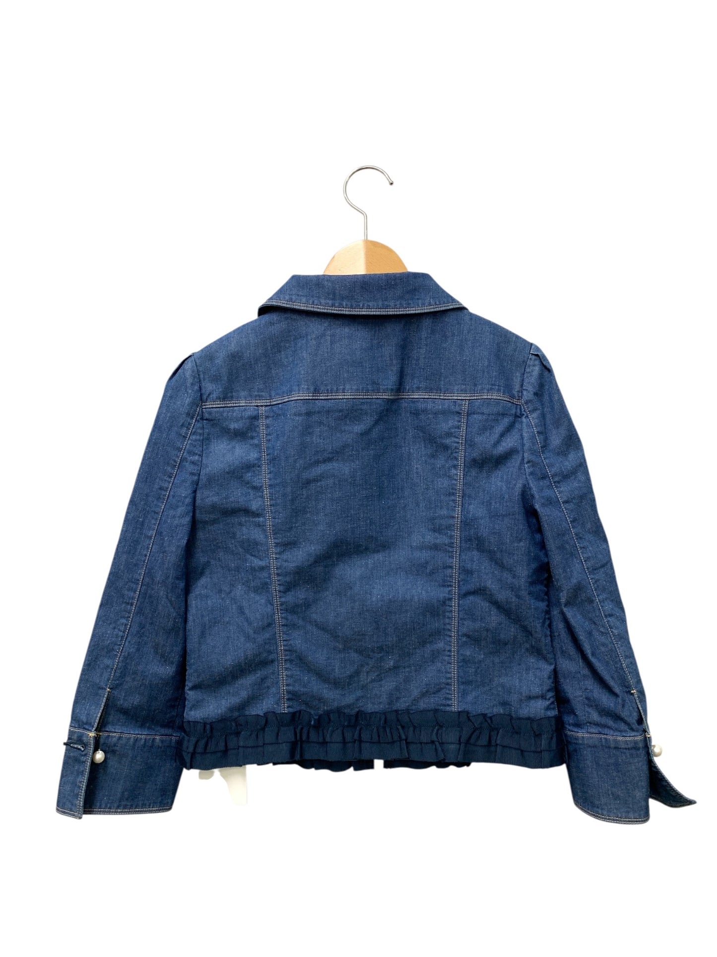エムズグレイシー 314115 ジャケット 38 ブルー パール フリル ITIN34XHCV56