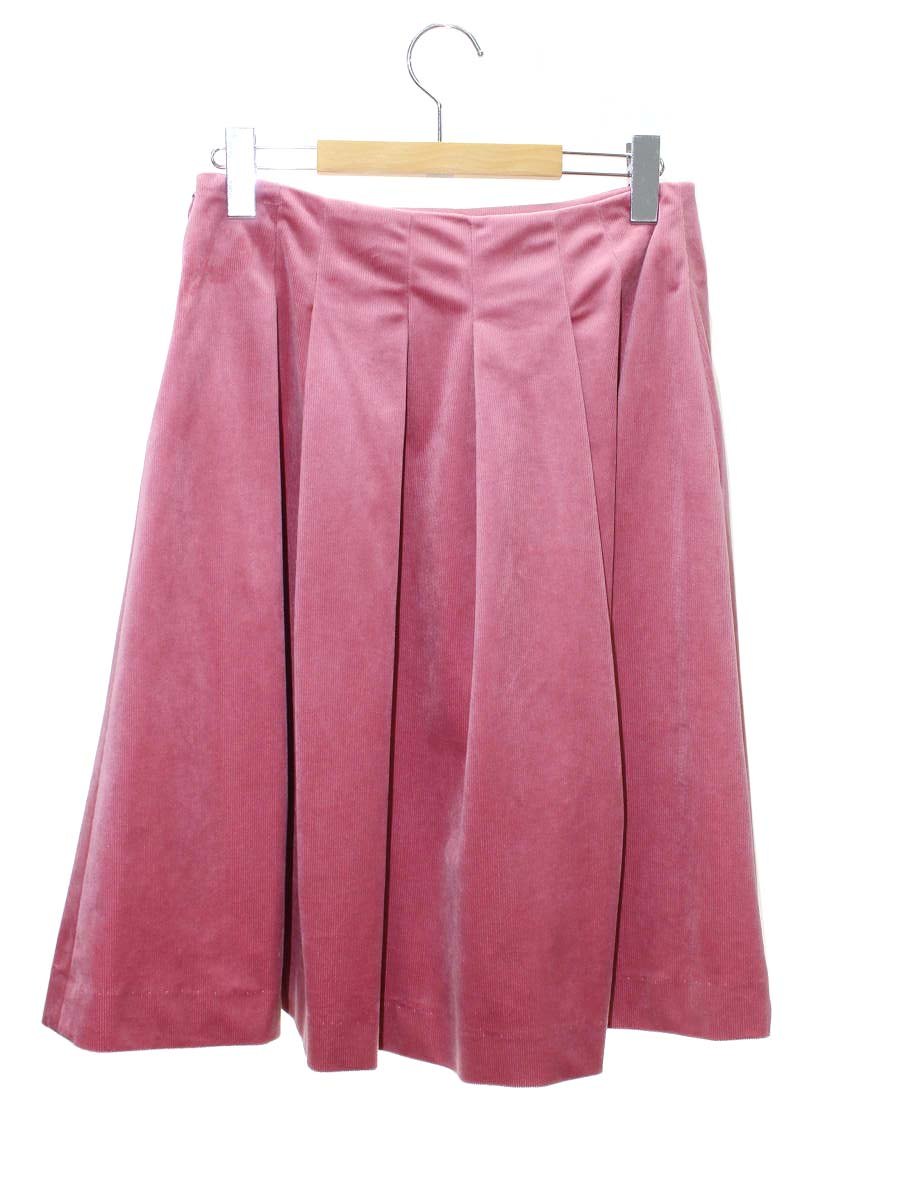 エムズグレイシー 917558 スカート 40 ピンク コーデュロイ タック ITMRZZK2C8MO