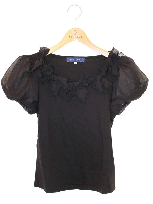 エムズグレイシー 225311 Tシャツ カットソー 38 ブラック ITVNQ3JL2GZO